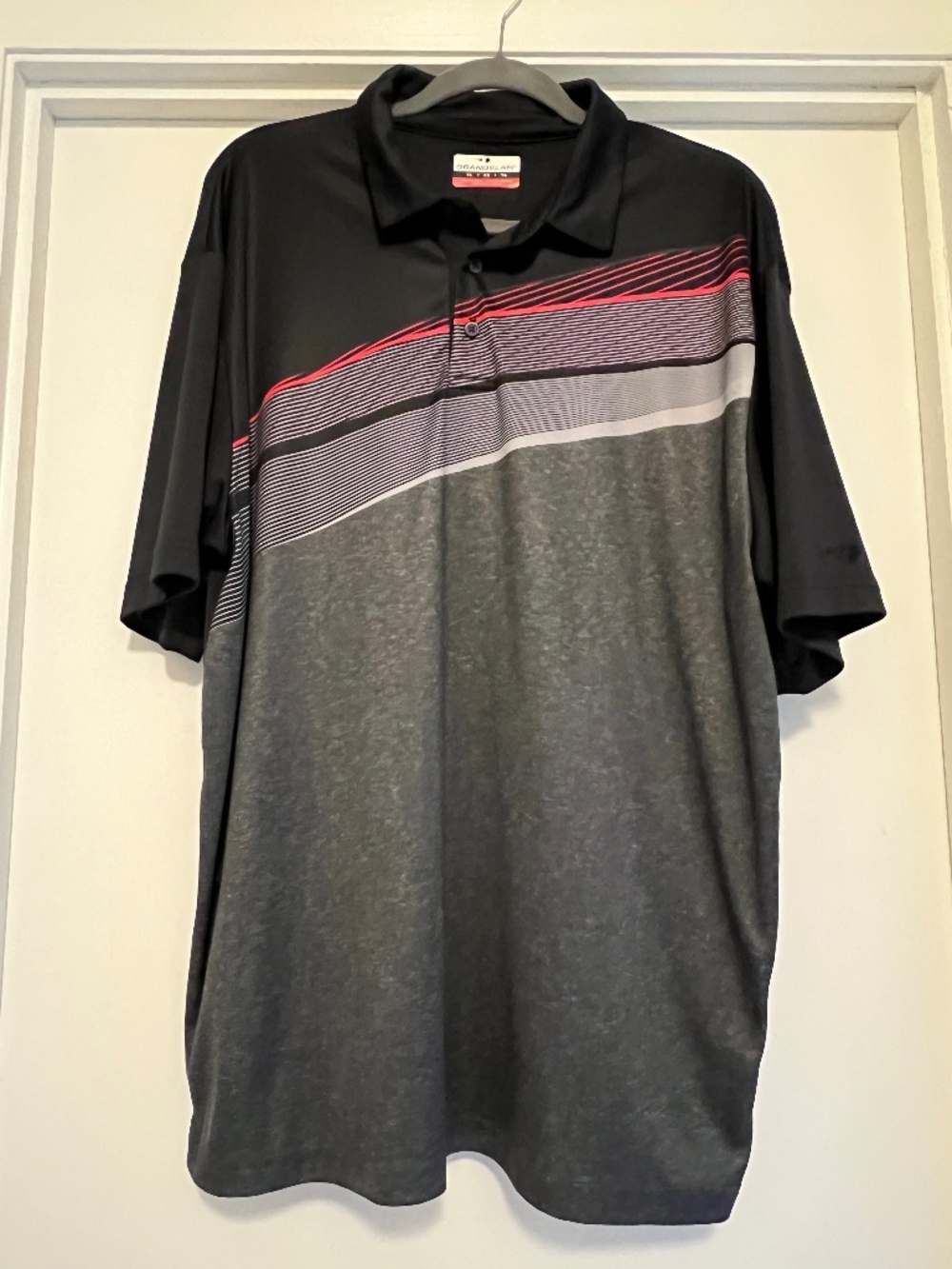Grandslam Golf Polo Shirt ~ Men's XL ~ Black w/ Red ~ Excellent Condition!